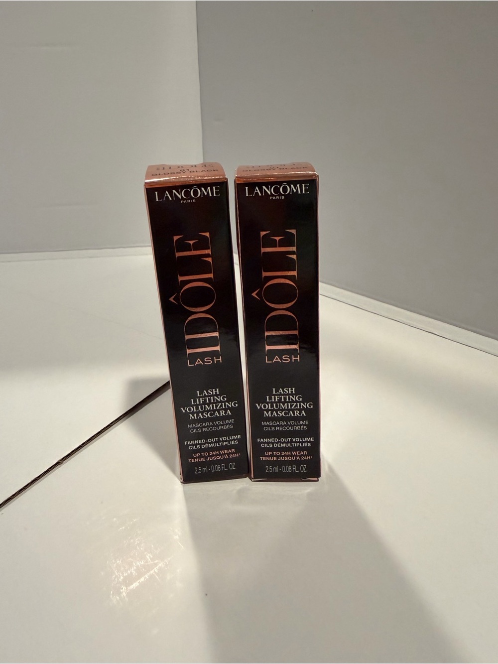 NIB 2 pcs Lancome Idole Lash Lifting Volumizing Mascara Travel 0.08oz/2.5 ml